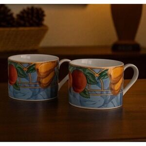 Victoria Beale Forbidden Fruit Mugs Set of 2 Vintage 1990s